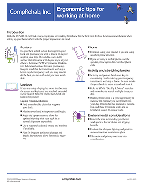 Working at home ergonomics PDF