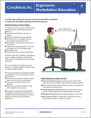 Ergonomic workstation handout PDF